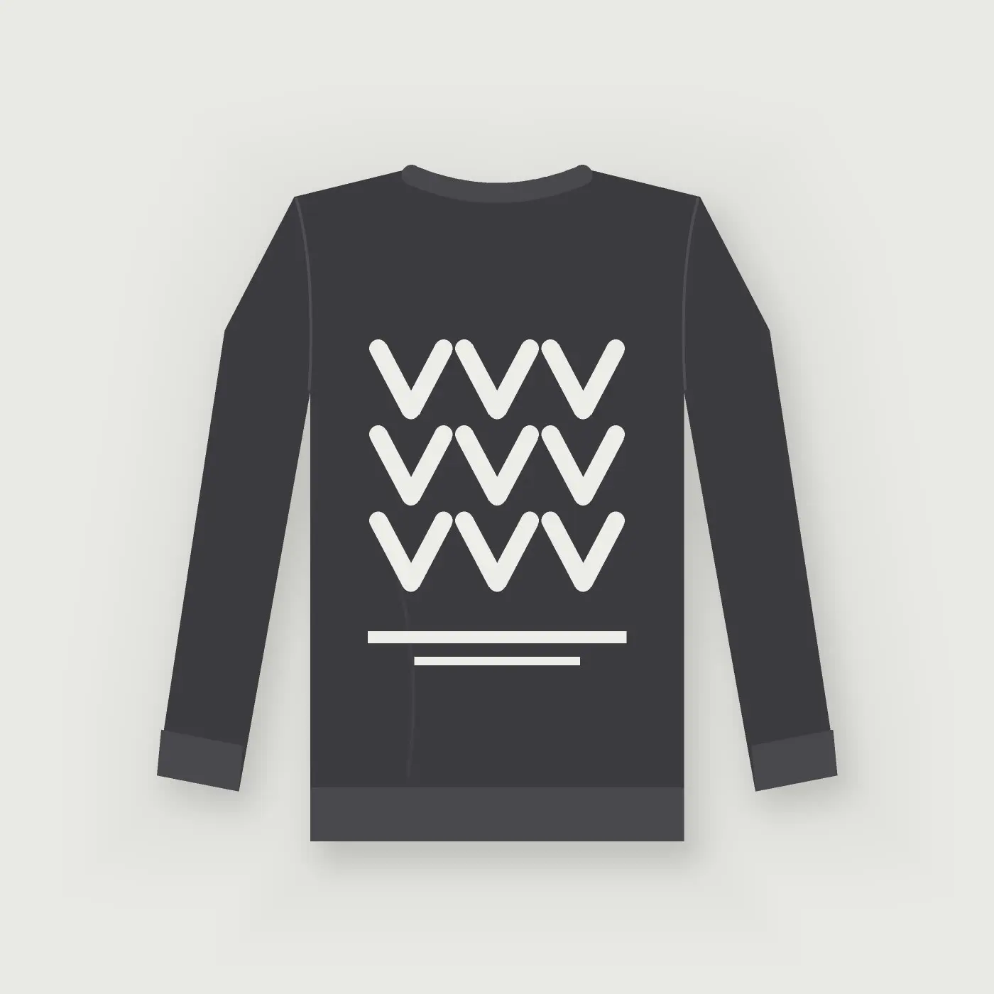 Knit Crewneck — Charcoal, back