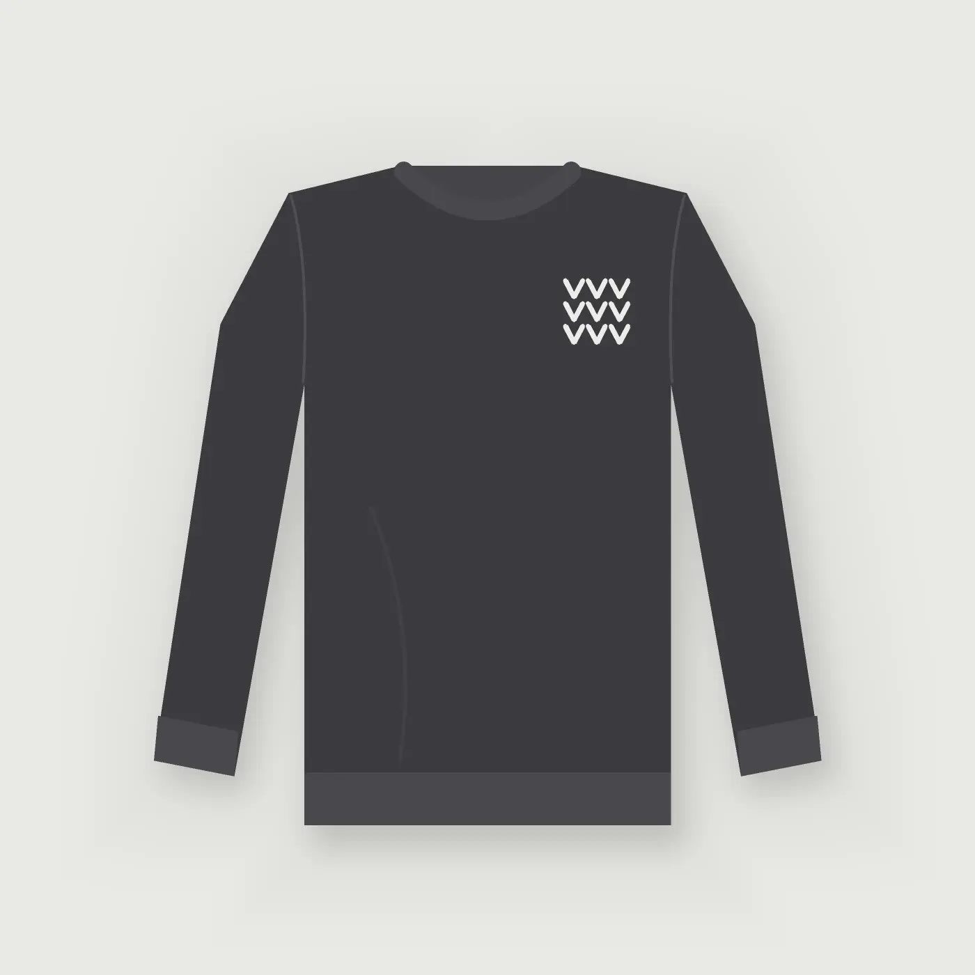 Knit Crewneck — Charcoal, front