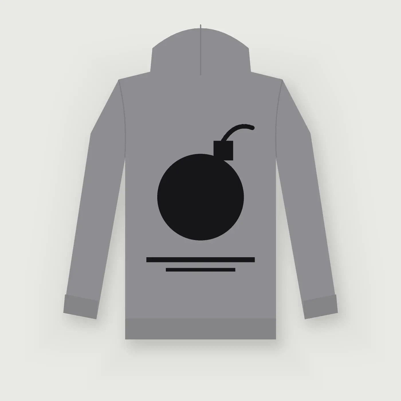Sticker Hoodie — Ash, back