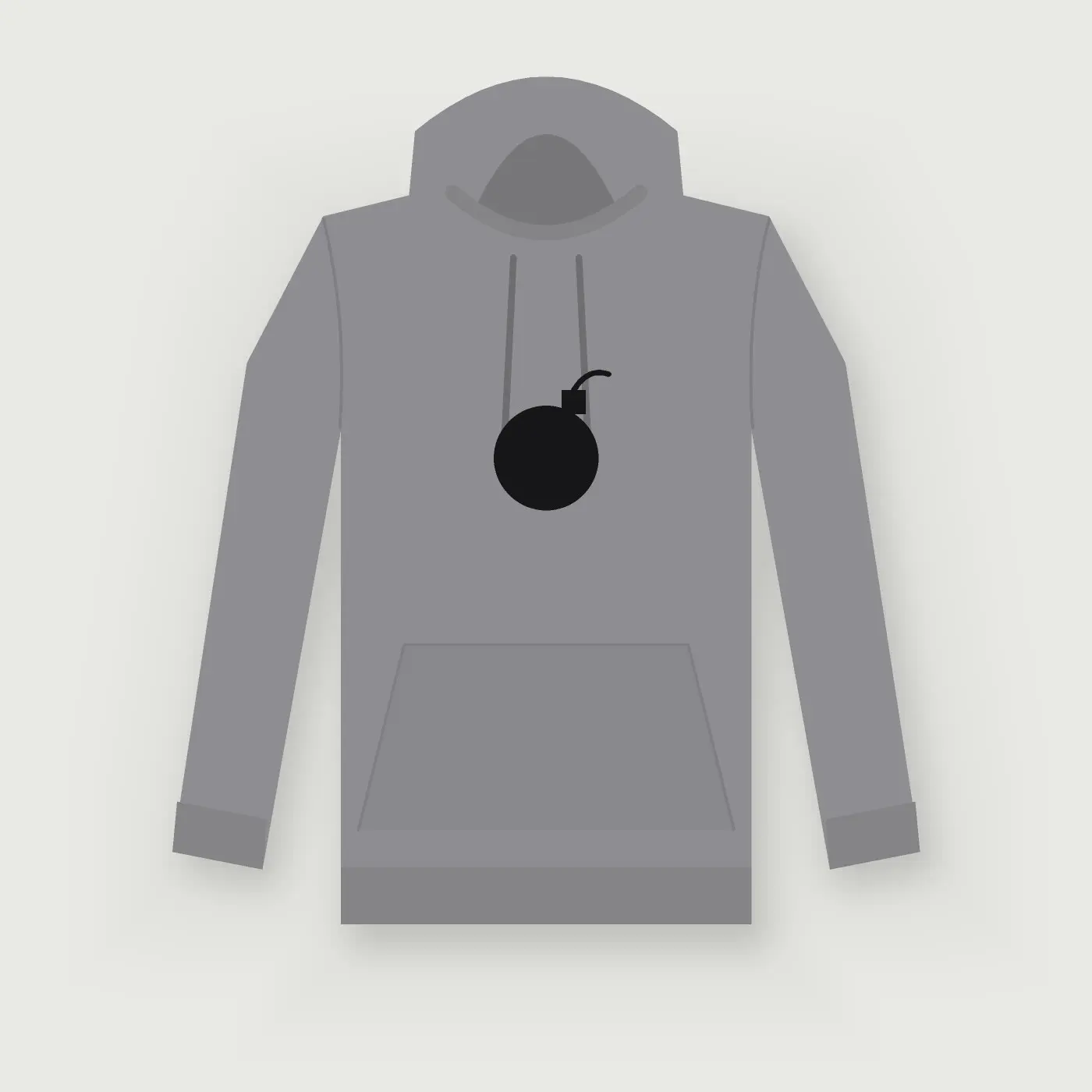 Sticker Hoodie — Ash, front